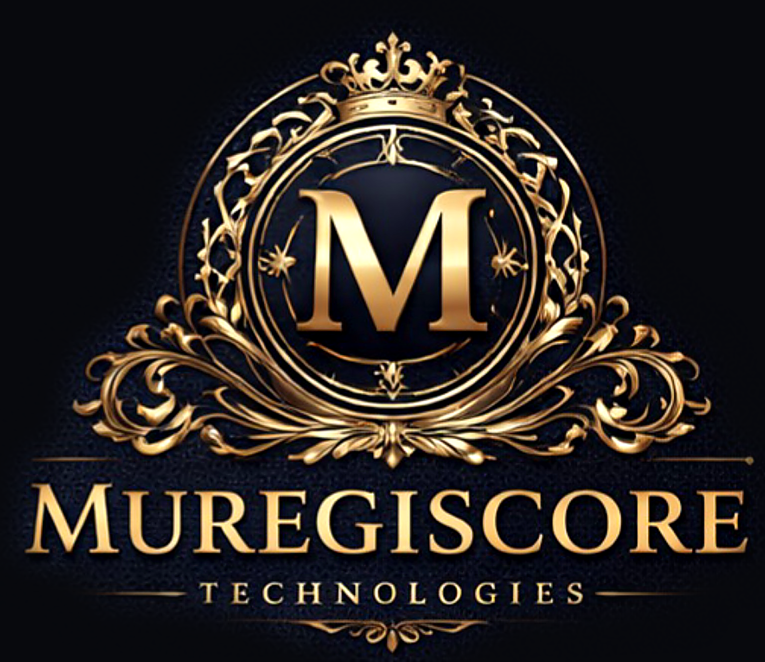 MuregiScore Technologies crowned M crest in gold and black